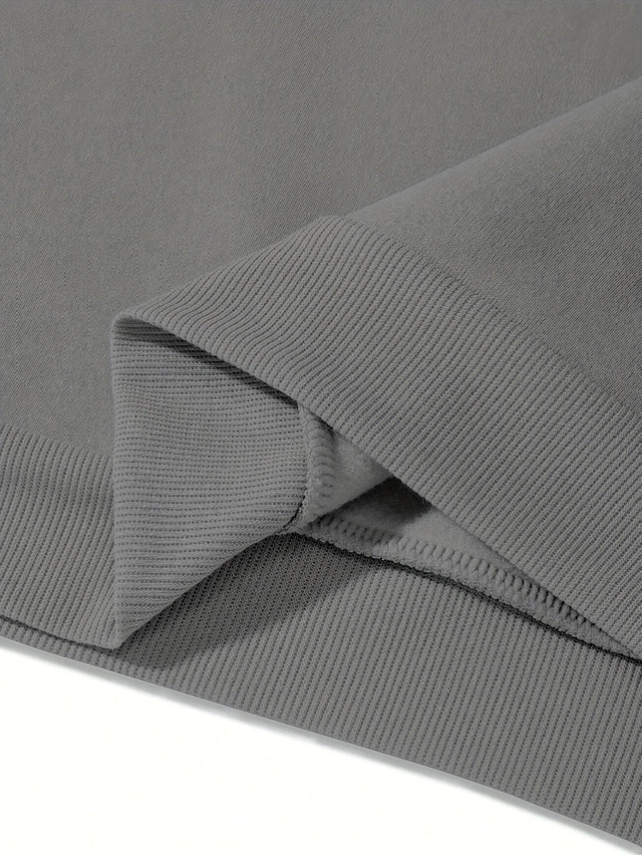 Ensemble Survêtement Homme Bicolore à Capuche et Bandes Horizontales Gris et Noir
