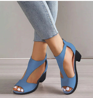 Claire – Sandalen mit hohen Absätzen, Reißverschluss und offenem Zehenbereich