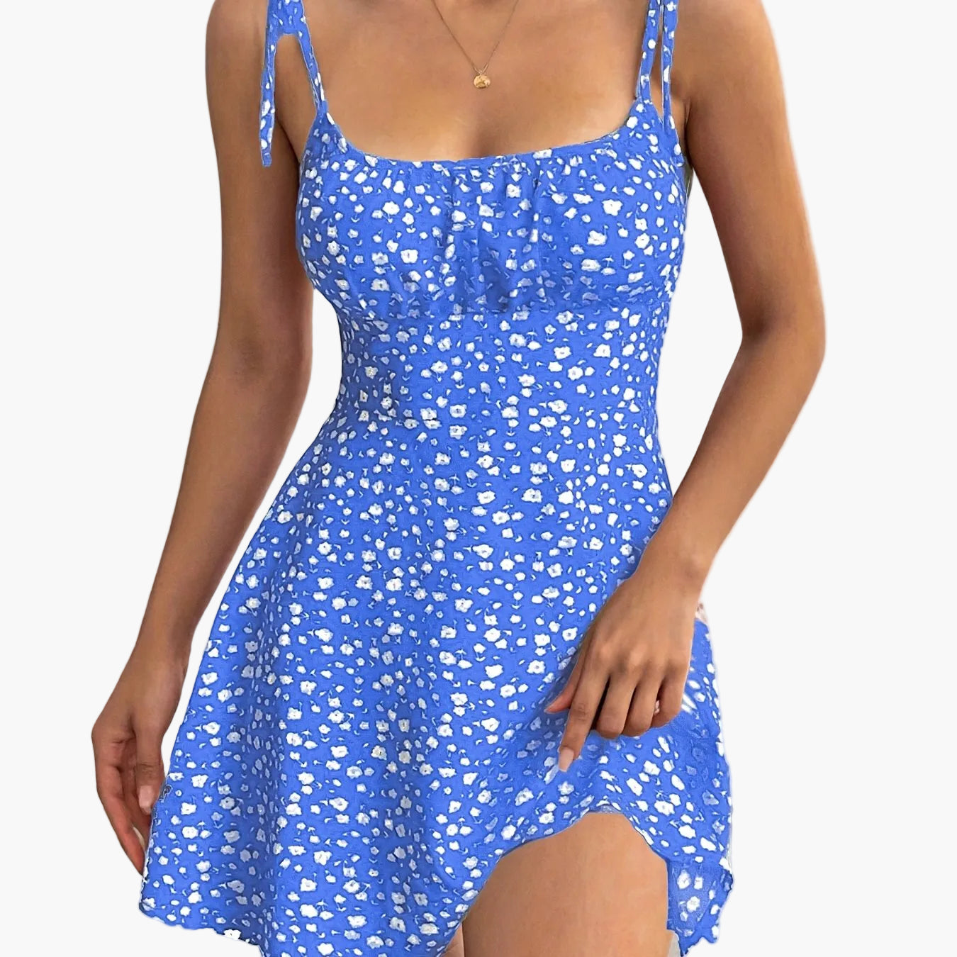 Robe d'été féminine style chic à bretelles et imprimé fleuri - Idéale pour sorties et vacances