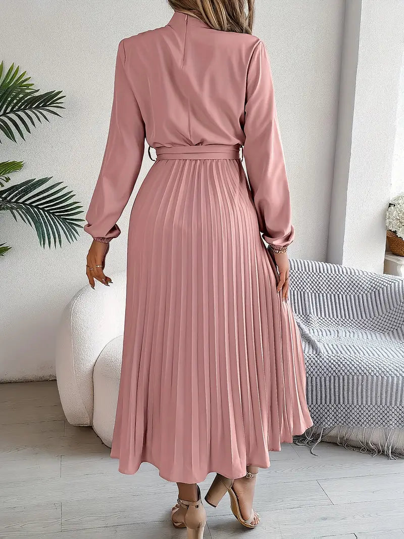 Robe mi-longue élégante à plis pour femme – Style chic et polyvalent pour occasions spéciales