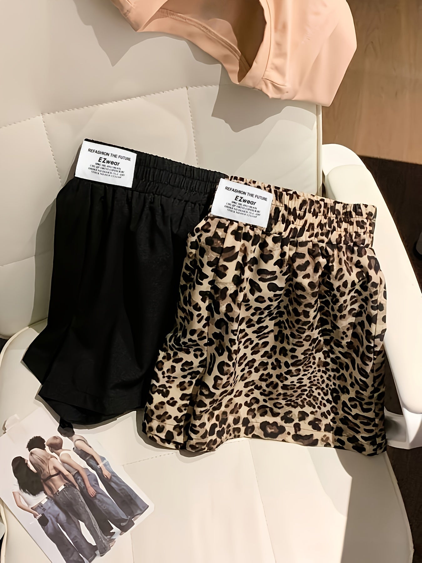 Shorts décontractés femme style léopard et uni parfaits pour l'été