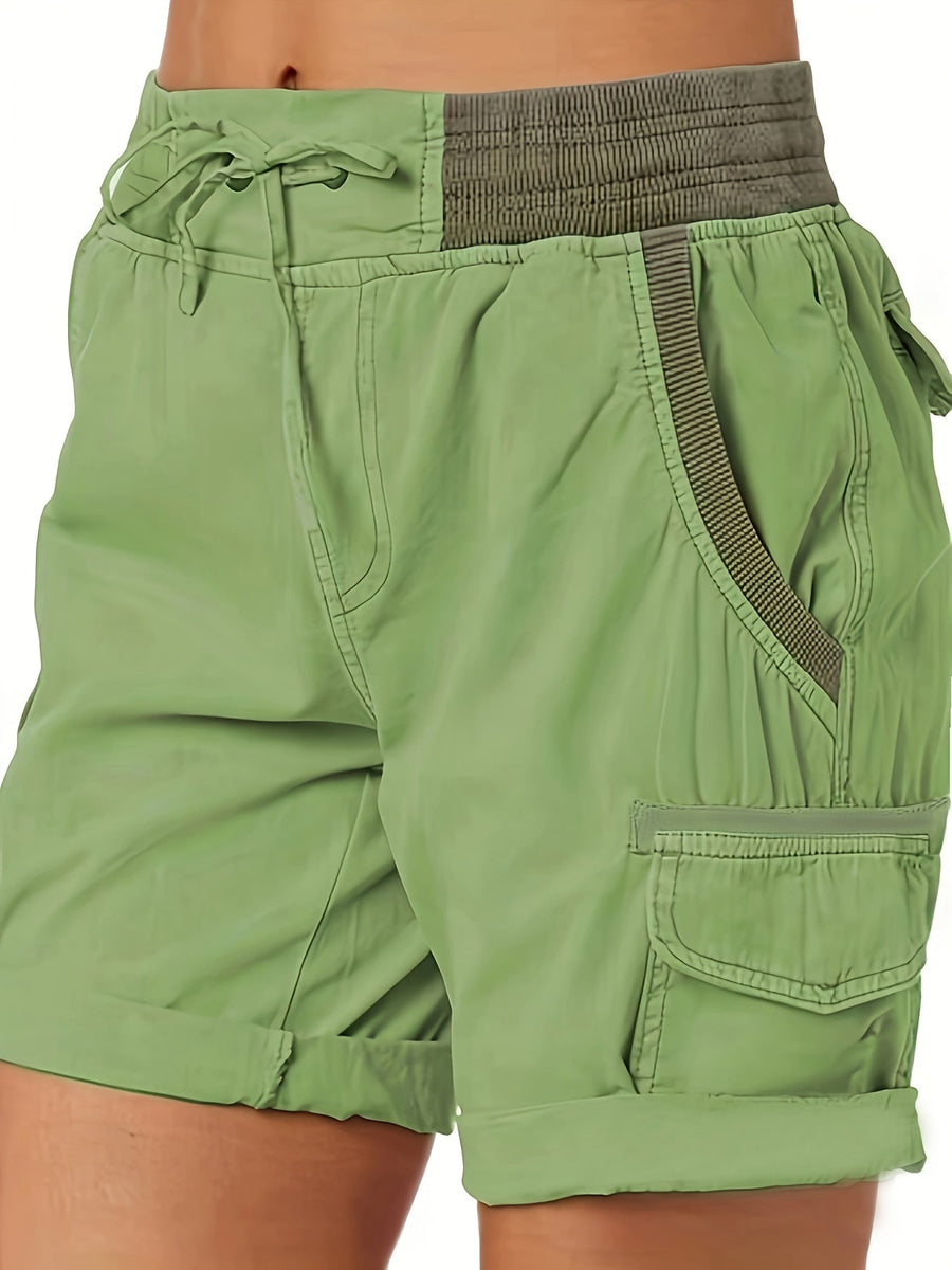 Afslappede cargoshorts til kvinder med lommer og snøre – Ideelle til sommer og fritid