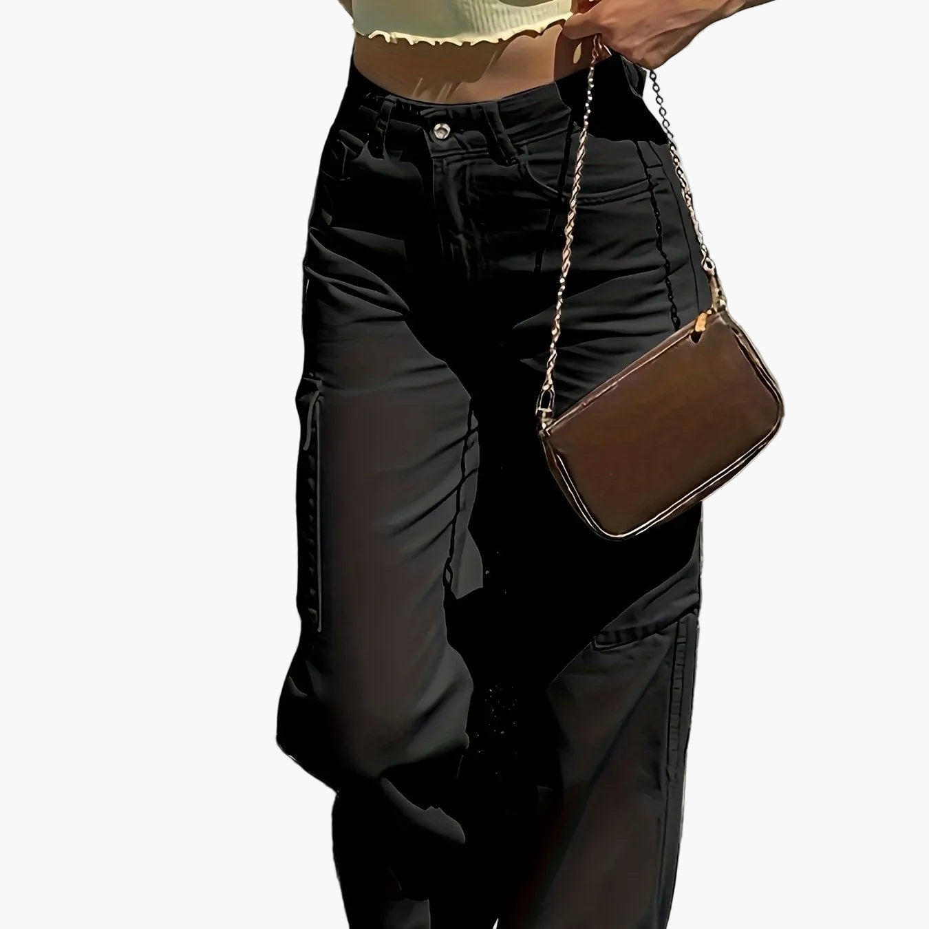 Pantalon cargo large pour femme style urbain et décontracté