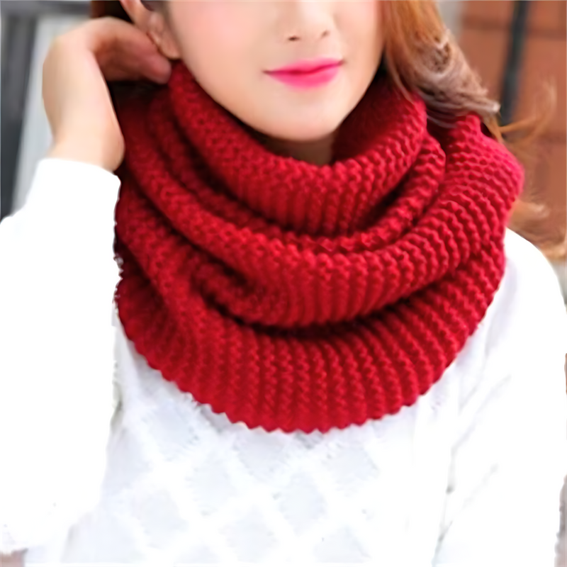 Gebreide zwarte damescol, snoodstijl, warm en comfortabel