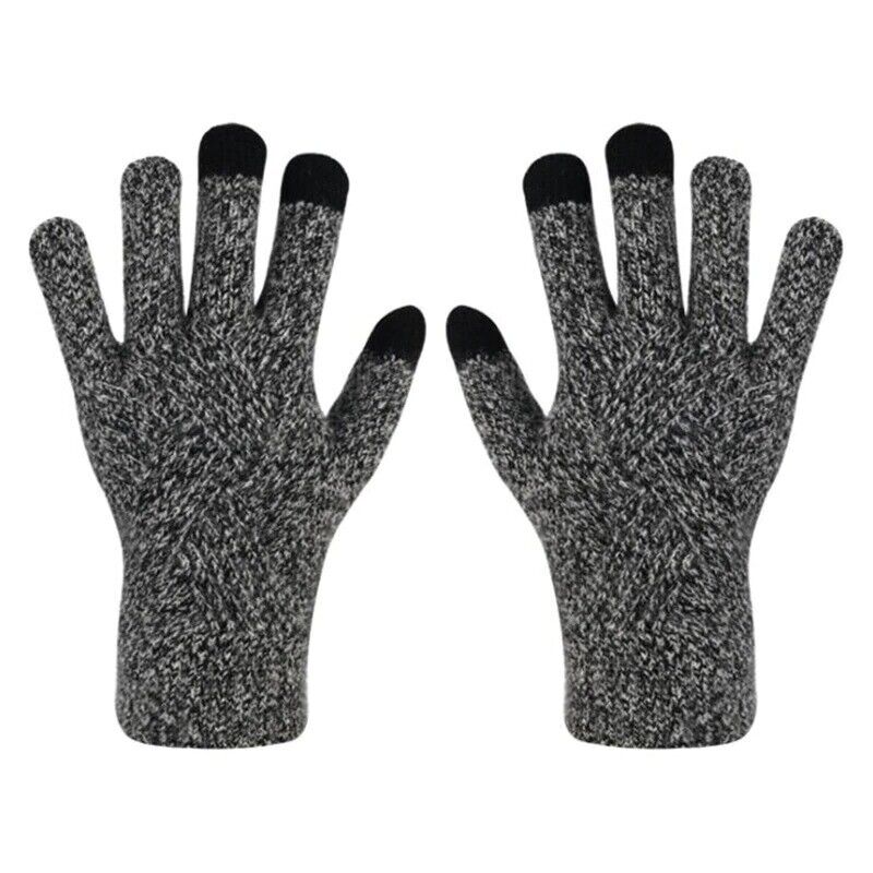 Soft Knitted Chevron-Pattern Touchscreen Gloves in a Solid Color