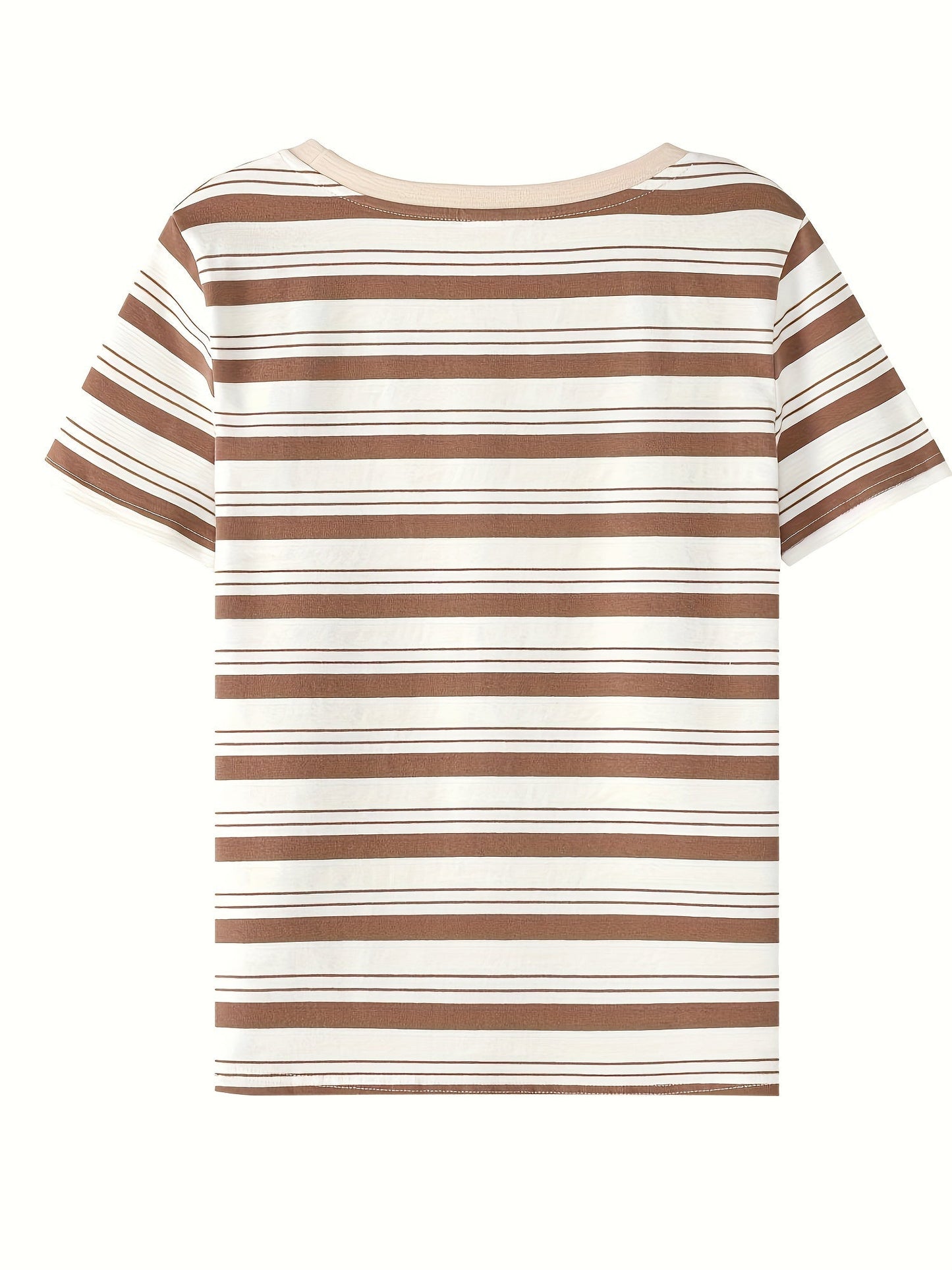 T-shirt à Rayures Classiques Femme Style Décontracté Chic
