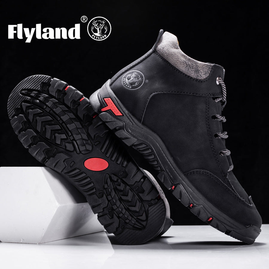 Bottes montantes pour homme, style randonnée, semelle crantée antidérapante, bleues