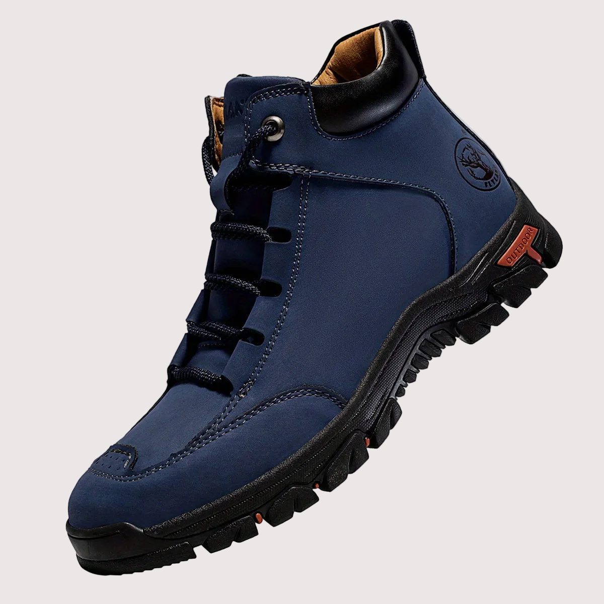 Bottes montantes pour homme, style randonnée, semelle crantée antidérapante, bleues