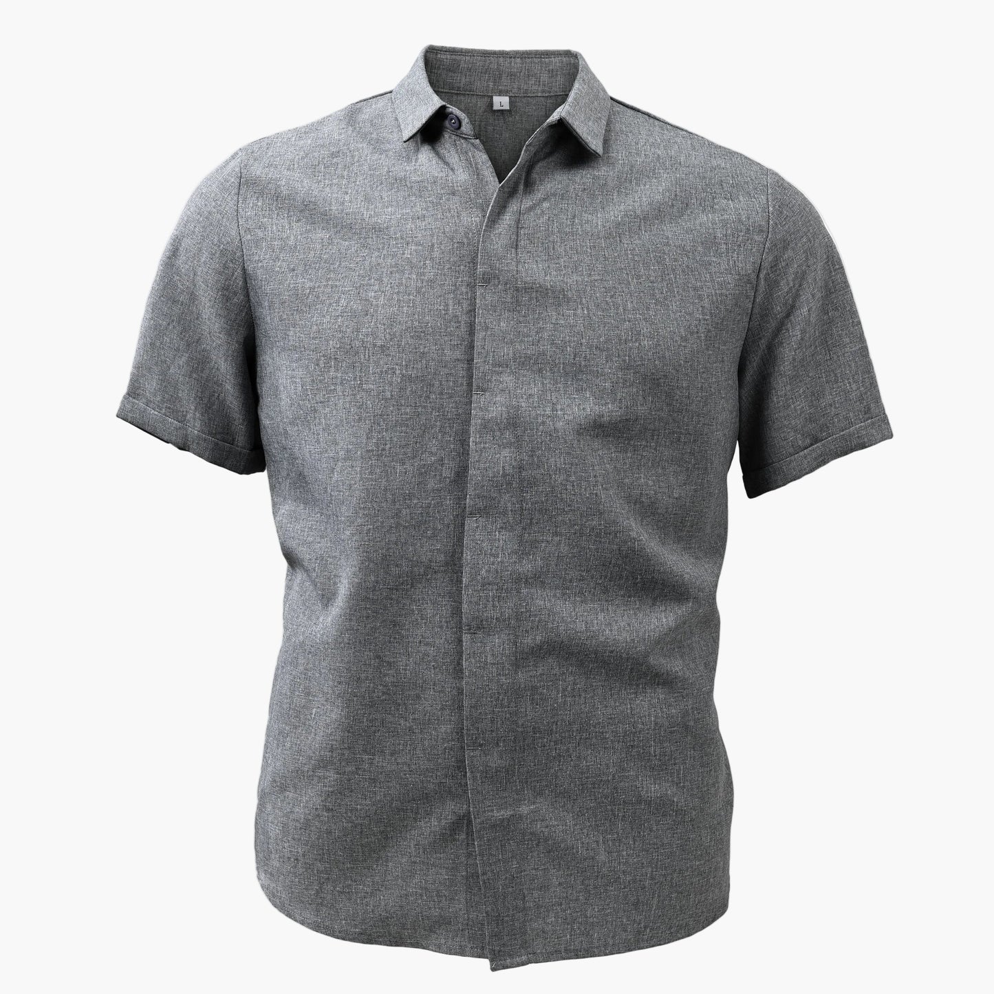 Chemise Homme Élégante Col Revers Manches Courtes Style Décontracté Été