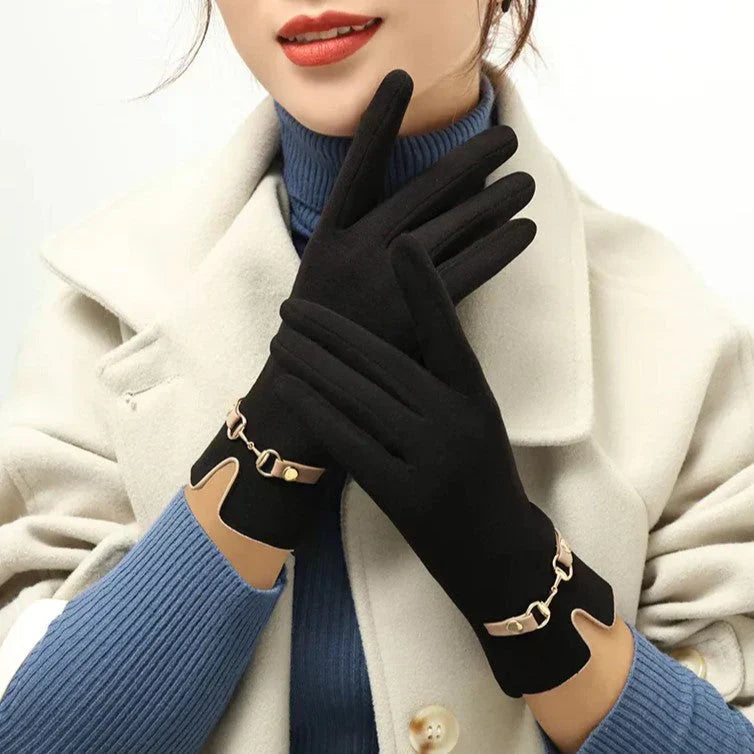 Women's Winter Gloves with Chain or Pom-Pom Embellishment