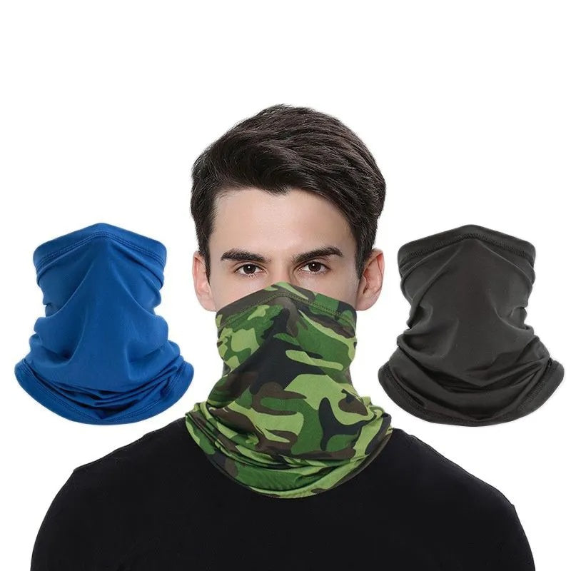 Multifunctional neck gaiter in solid-color or camouflage soft fabric