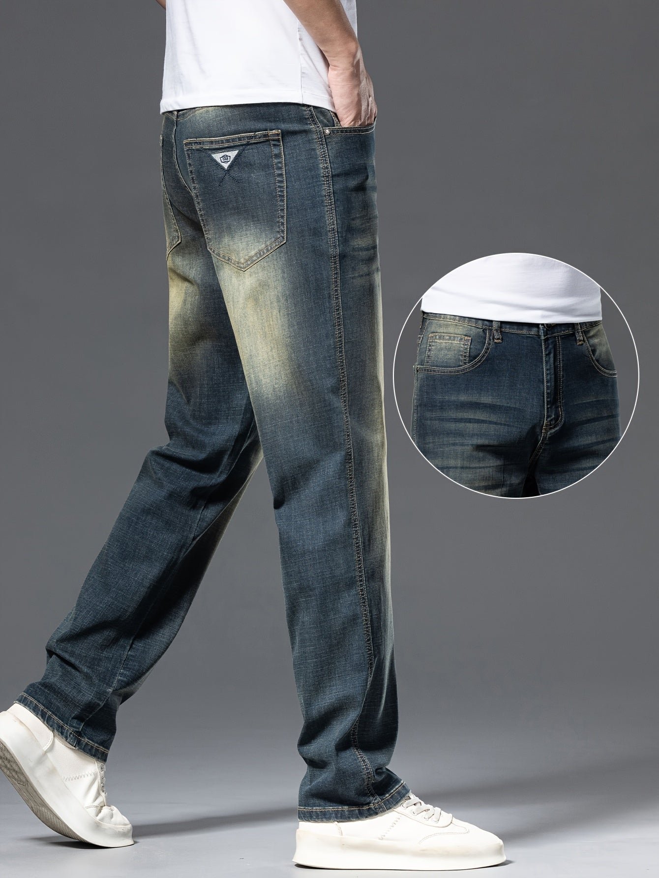 Lässige gerade Jeans für Herren, vielseitiger urbaner Stil