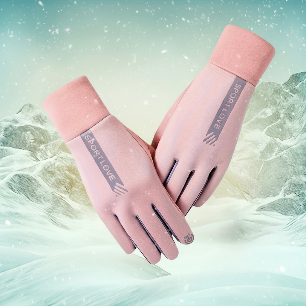 Gants chauds tactiles noirs et gris pour l'hiver, coupe-vent