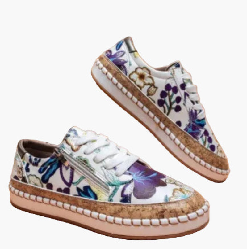 Baskets décontractées pour femme style floral brodé – Mode urbaine et confort quotidien
