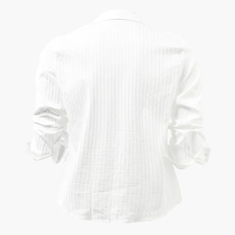 Chemise Homme Élégante à Rayures Style Décontracté Chic – Manches Longues et Col à Revers