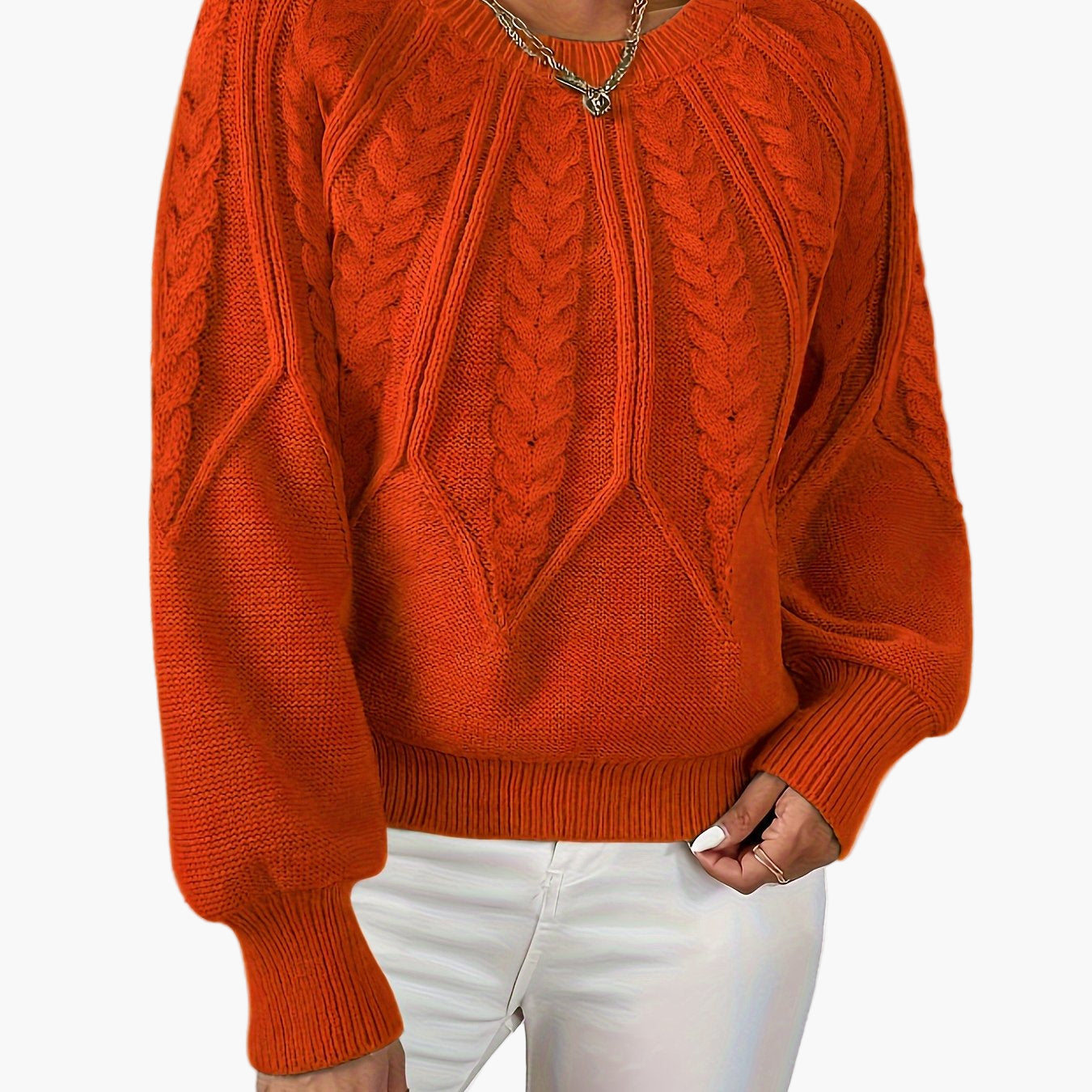 Pull Femme Style Décontracté Chic à Motif Torsadé pour Automne et Printemps