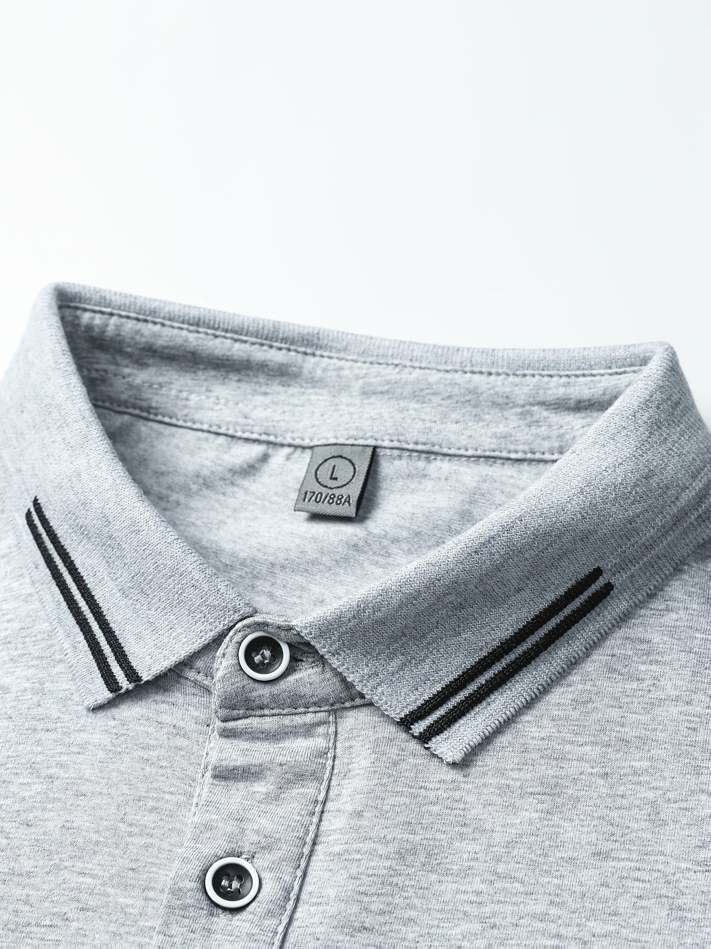 Polo casual da uomo con colletto abbottonato stile urbano