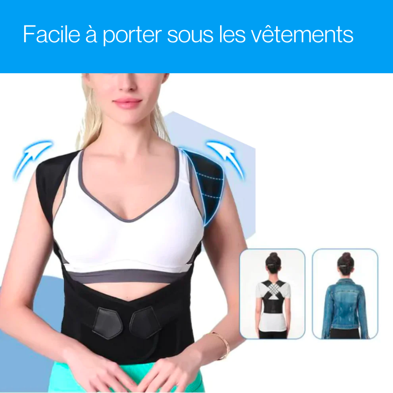 Correcteur de posture dorsal pour homme – Soutien ergonomique pour le dos et les épaules, maintien du dos, redresseur de posture