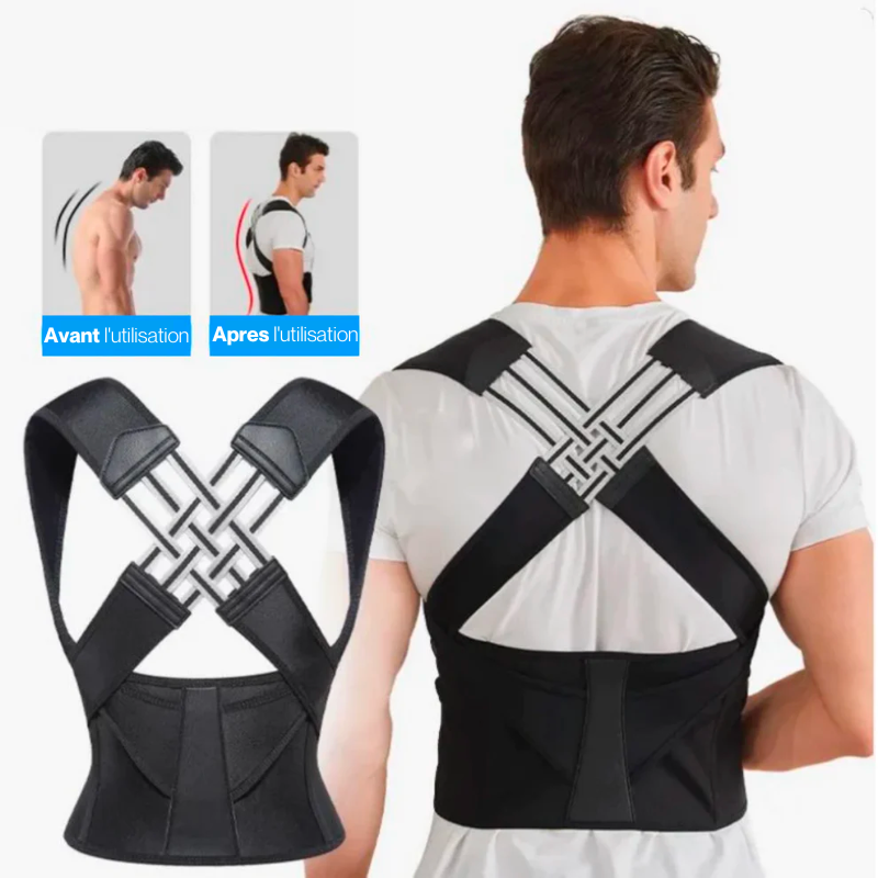 Correcteur de posture dorsal pour homme – Soutien ergonomique pour le dos et les épaules, maintien du dos, redresseur de posture
