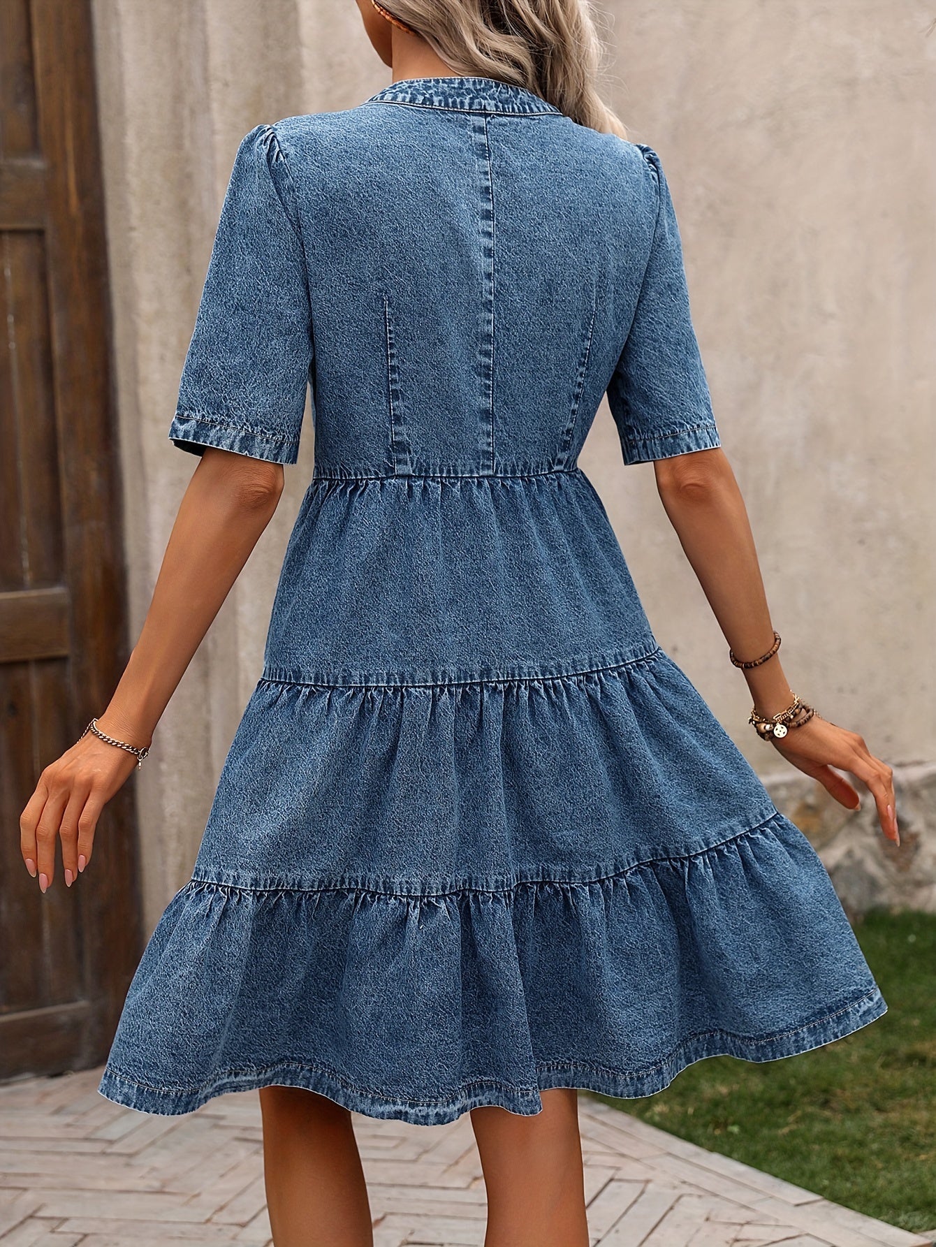 Robe décontractée pour femme style chemisier à boutons, élégante et estivale