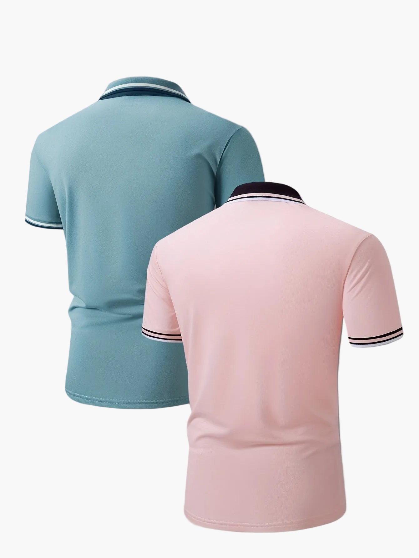 Polo décontracté homme à col contrastant, style élégant pour activités quotidiennes et loisirs