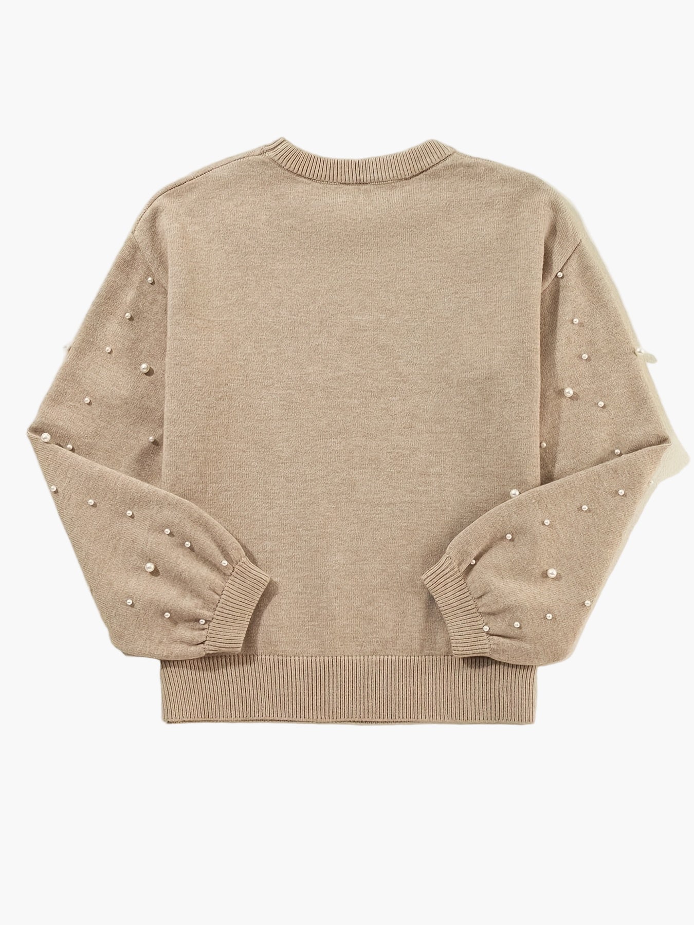 Elegant women's sweater with pearls, casual style, long sleeves