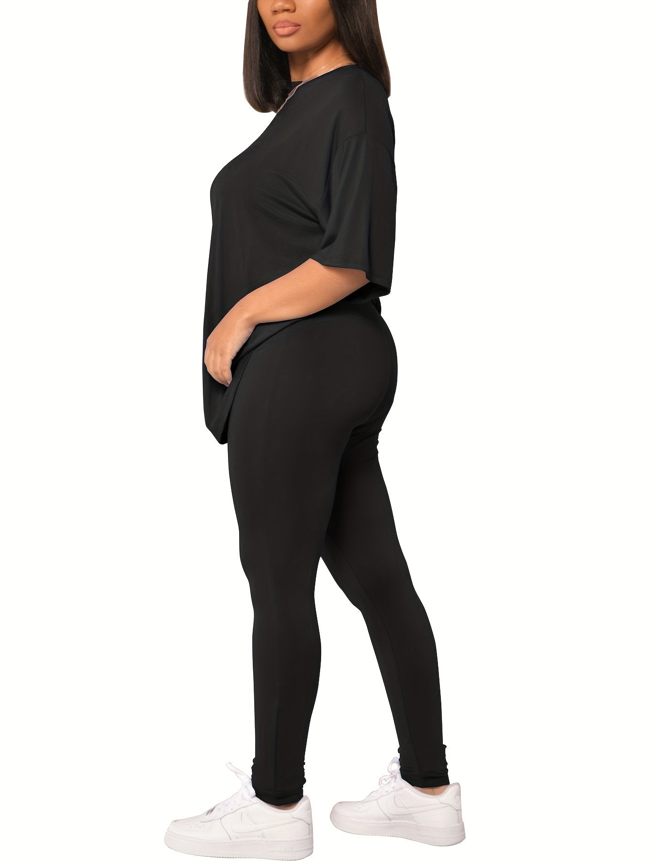 Ensemble Décontracté Femme Haut Ample et Legging Style Urbain pour Tous les Jours
