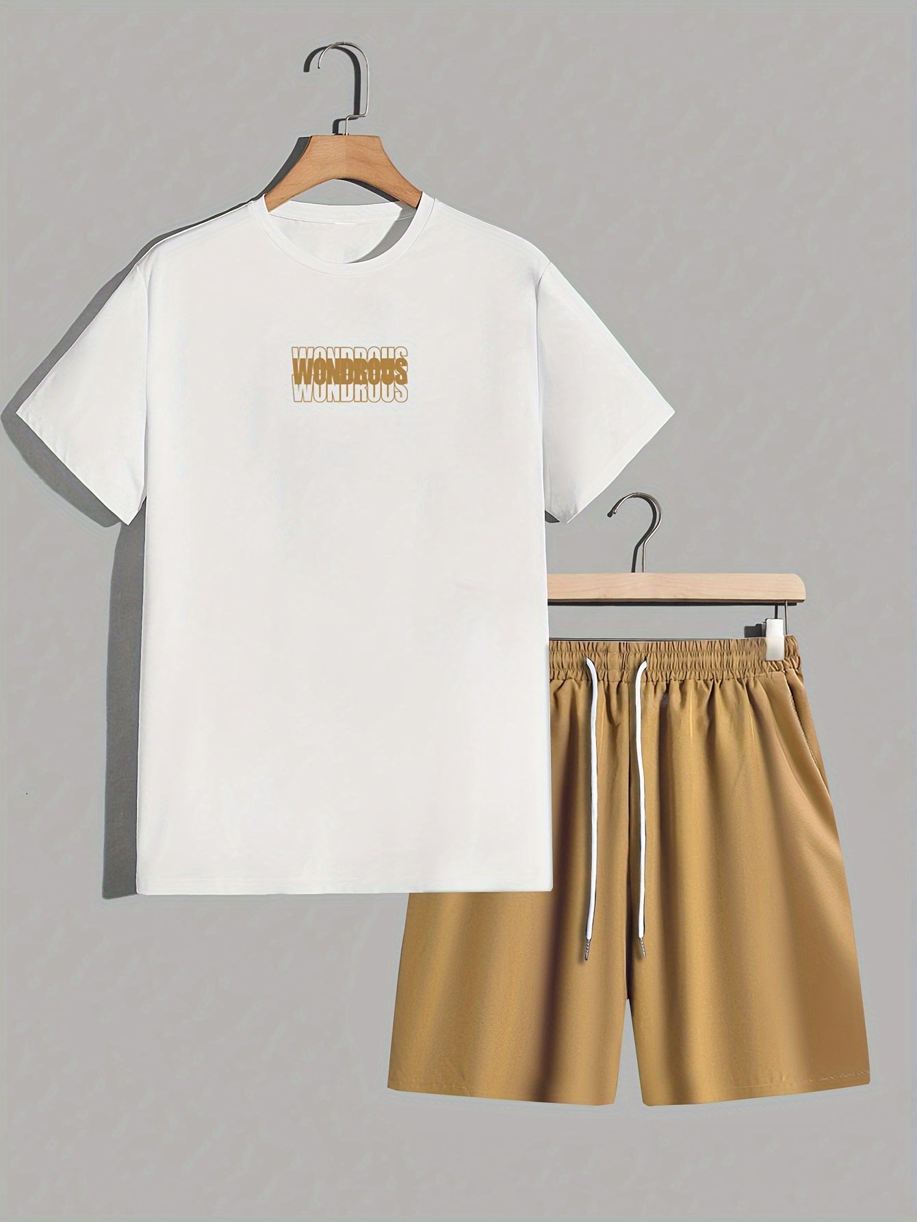 Ensemble streetwear homme t-shirt graphique et short style décontracté tendance