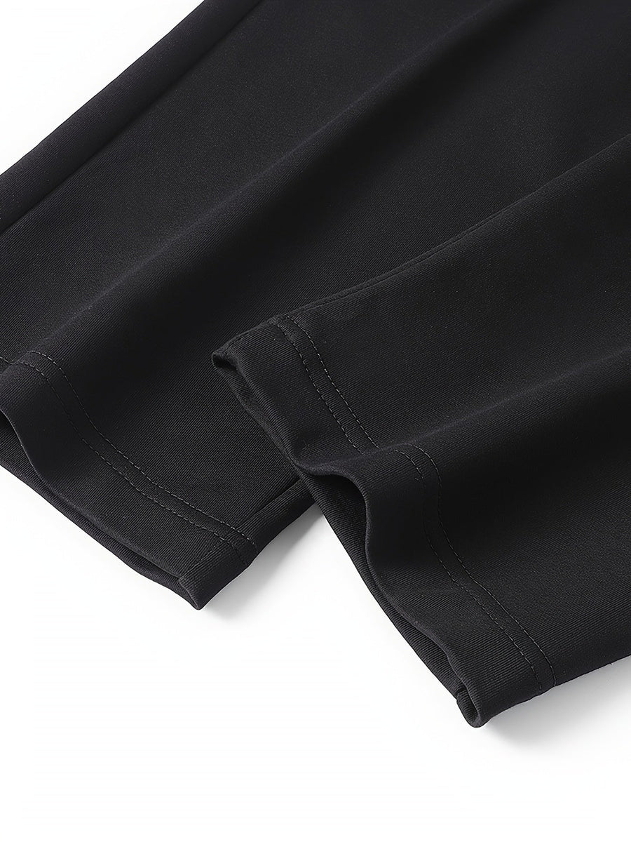 Sæt med 3 par fleece-sweatpants til mænd, elastisk talje, varm foring, lynlåslommer, marineblå, sort og lysegrå