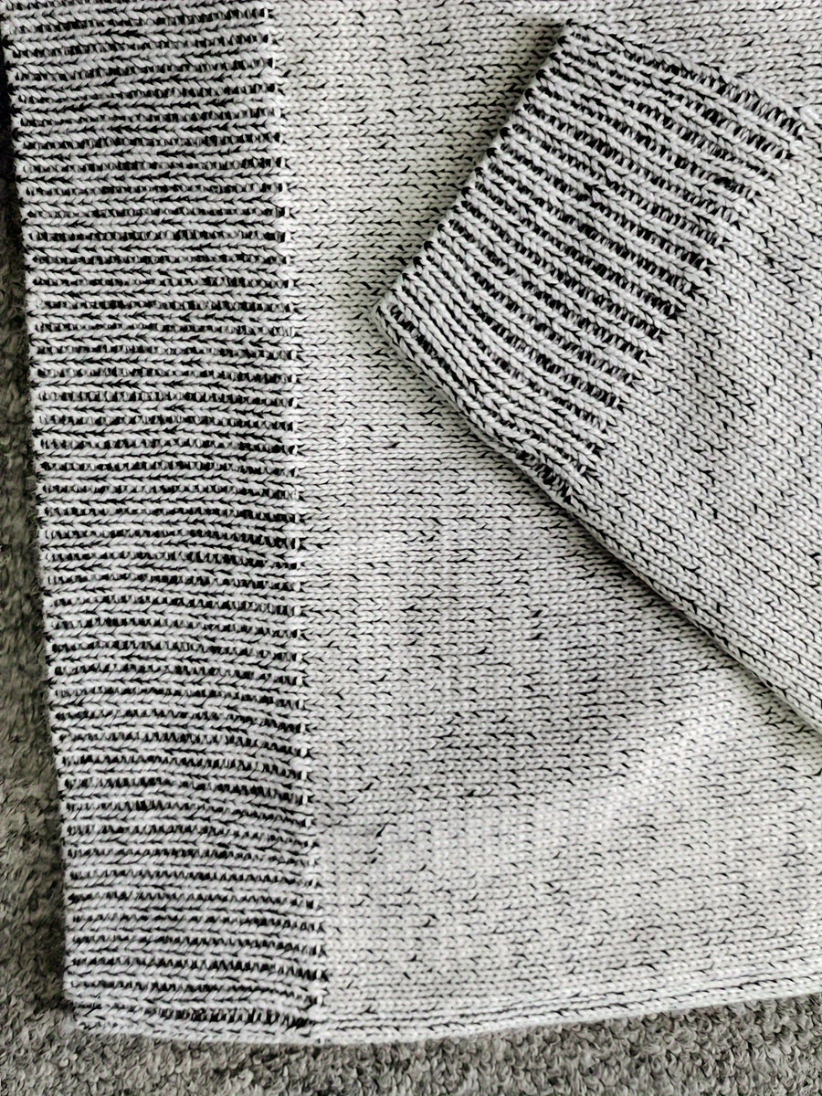 Sweat à Capuche Homme Bicolore Gris Tricot Texturé