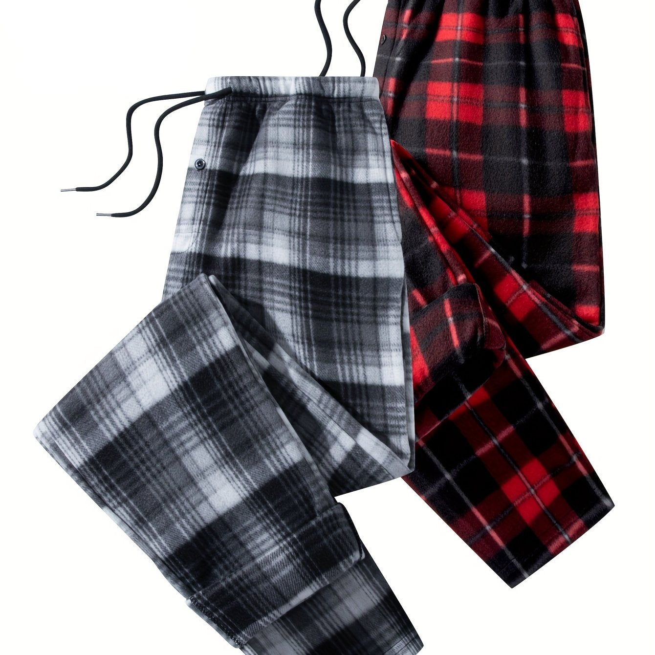 Pantalon de détente à carreaux doux pour homme avec cordon de serrage