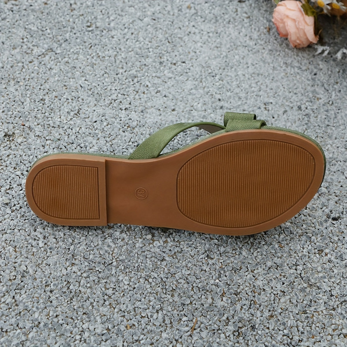 Sandales plates élégantes femme à nœud pour été, style décontracté chic