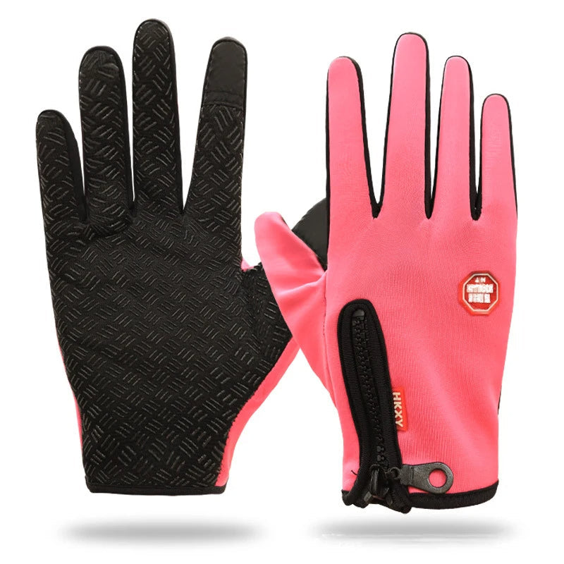 Unisex-Handschuhe mit Reißverschluss und verstärktem Grip, verschiedene Farben