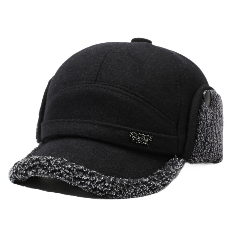 Bonnet de trappeur d'hiver à rabats d'oreilles doublés couleur unie