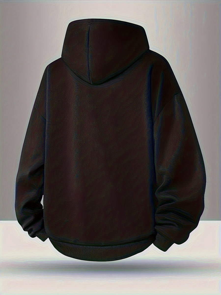 Sweat à capuche ample noir col montant zippé pendentif étoile