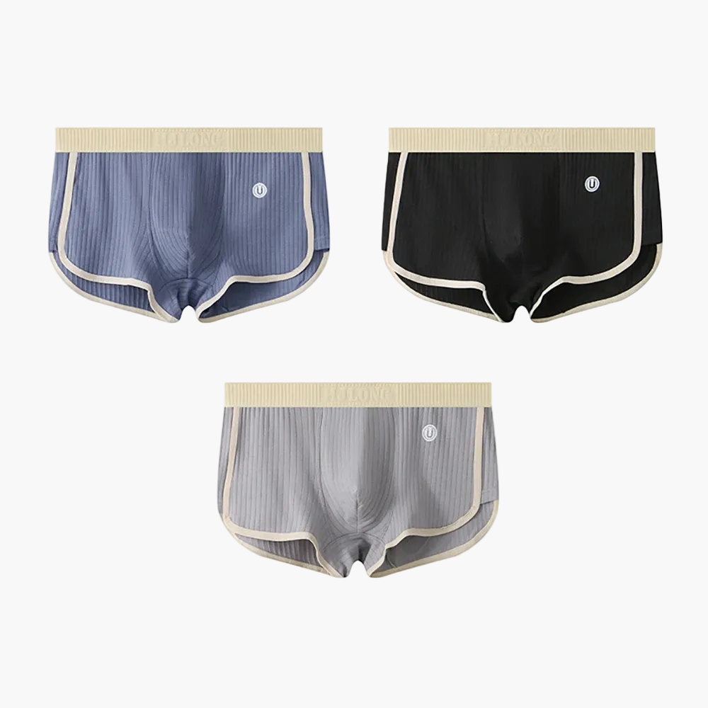 Lot de 3 boxers courts côtelés style rétro pour femme - Confort sport et quotidien