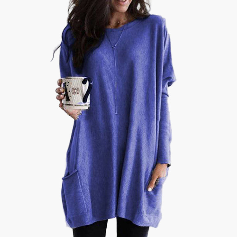 Robe pull longue décontractée pour femme – style ample et confortable, idéal pour l’automne et l’hiver