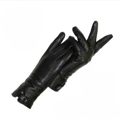 Elegantes guantes negros de invierno de material suave