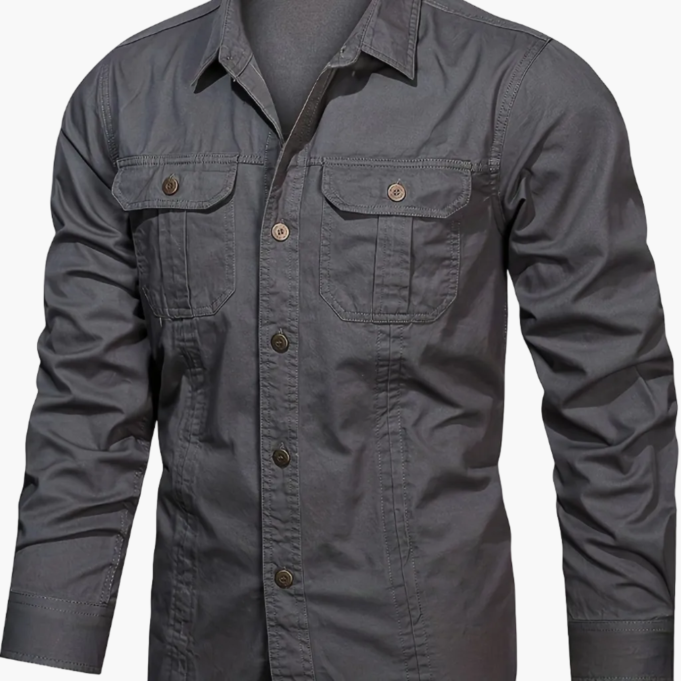 Camisa casual de manga larga para hombre estilo outdoor – Ideal para el fin de semana y el ocio