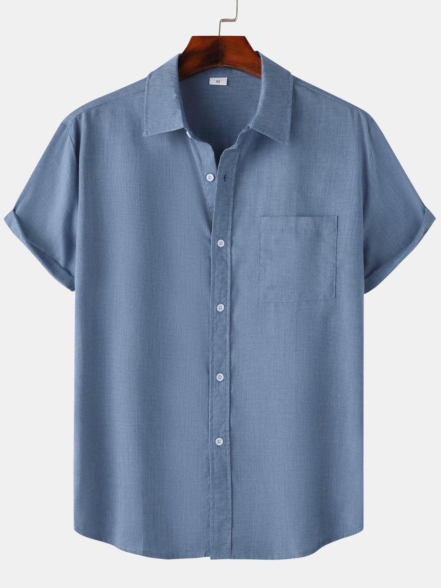 Casual herenoverhemd met korte mouwen, zomerse stijl