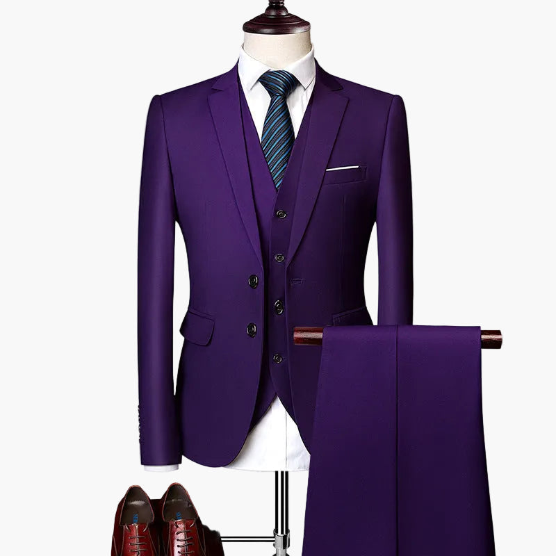 Costume Homme 3 Pièces Coupe Moderne pour Mariage et Affaires