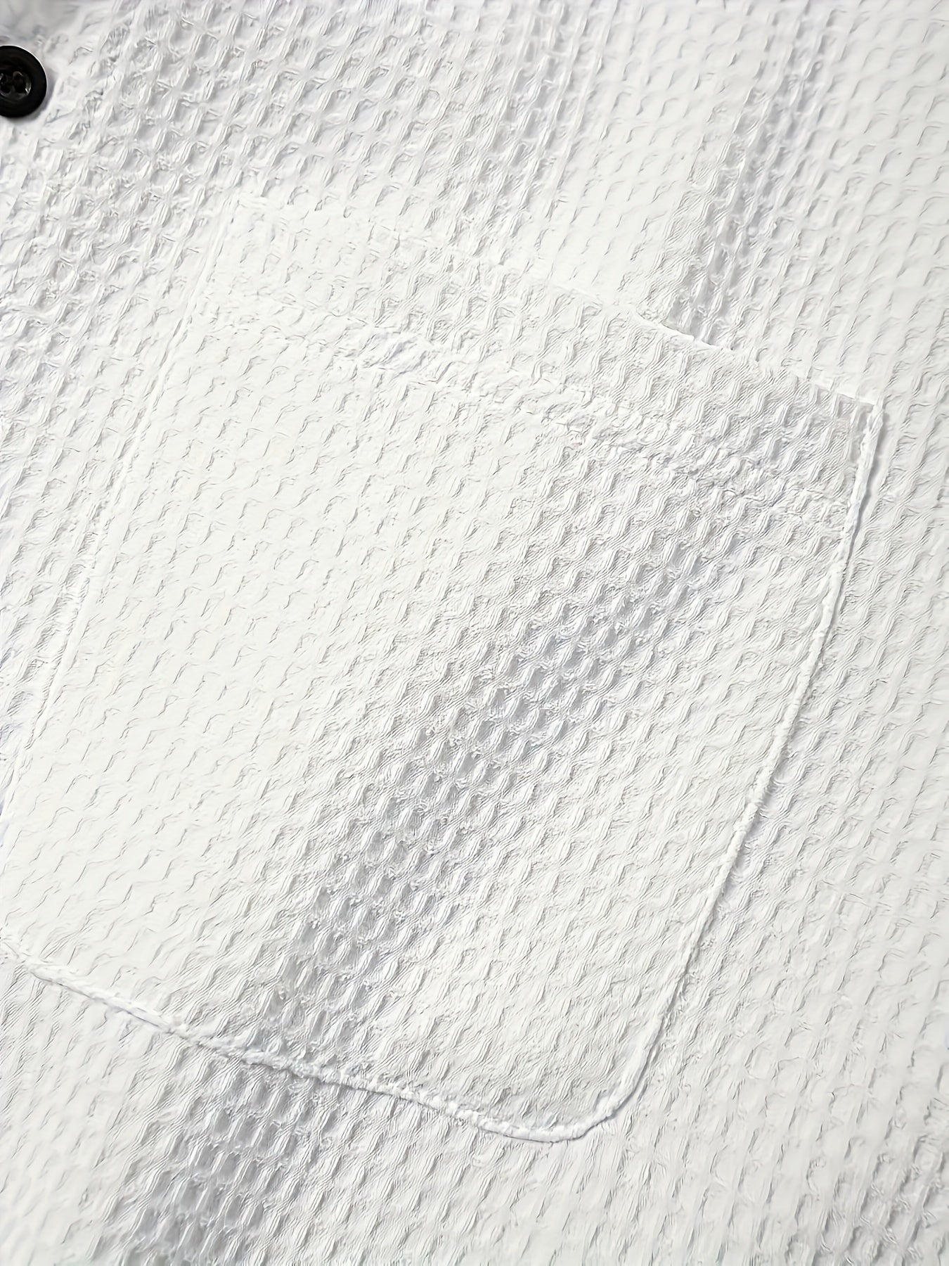 Chemise décontractée homme à manches courtes style resort avec col camp et texture gaufrée