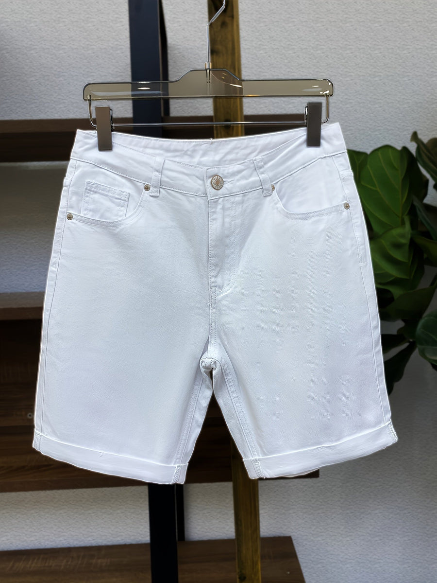 Korte herenjeans met slim fit, stedelijke en casual stijl