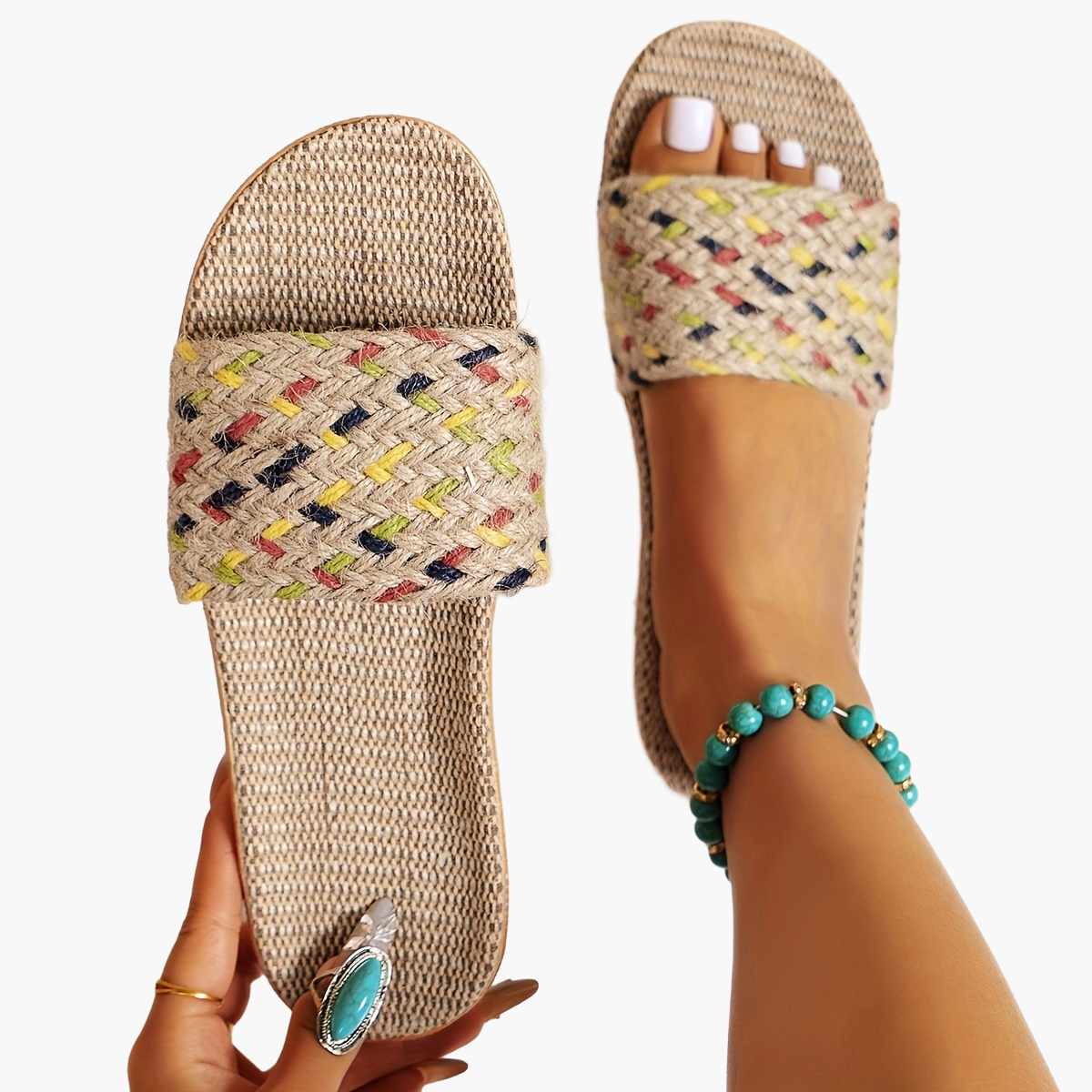 Avslappnade slip-on-sandaler för kvinnor i sommarstil
