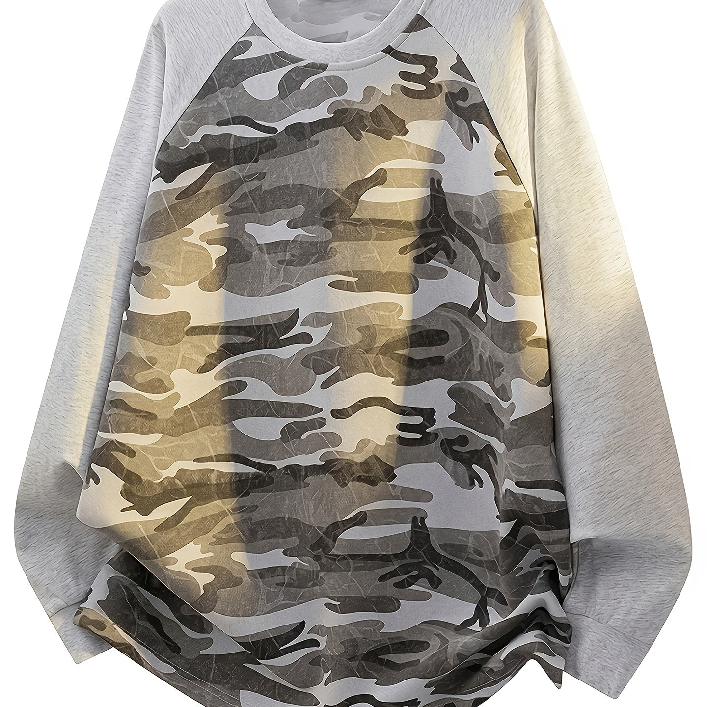 T-shirt à manches longues camouflage Raglan Vert Armée