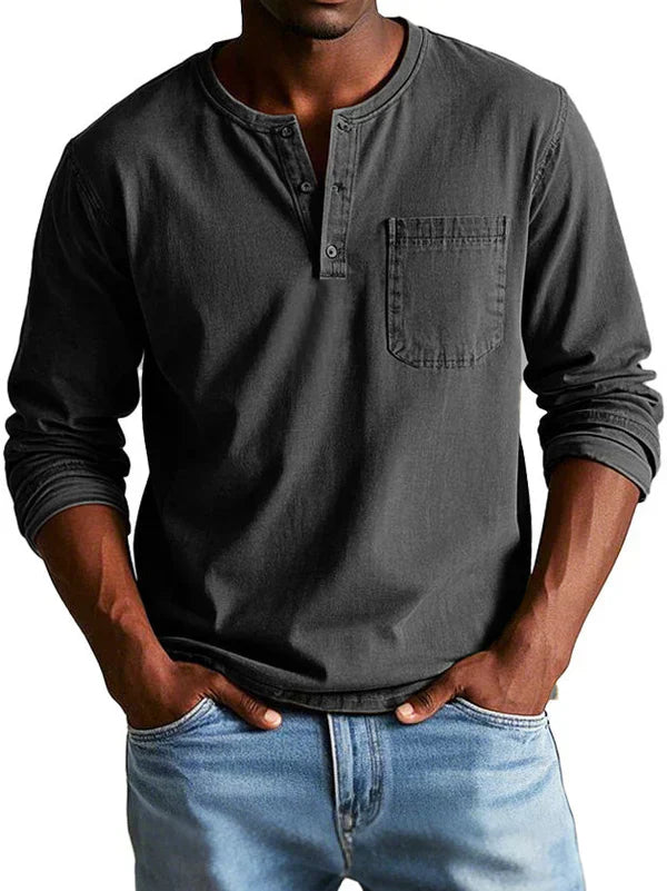 Herren-Henley-Hemd mit langen Ärmeln – Lässiger und eleganter Stil für alle Gelegenheiten