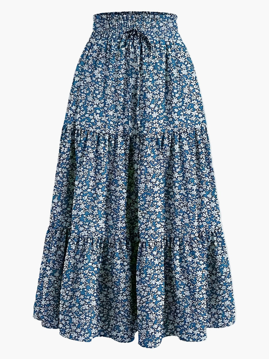 Jupe Longue Femme Élégante Taille Haute à Volants, Style Printemps Été, Idéale pour Loisirs et Sorties