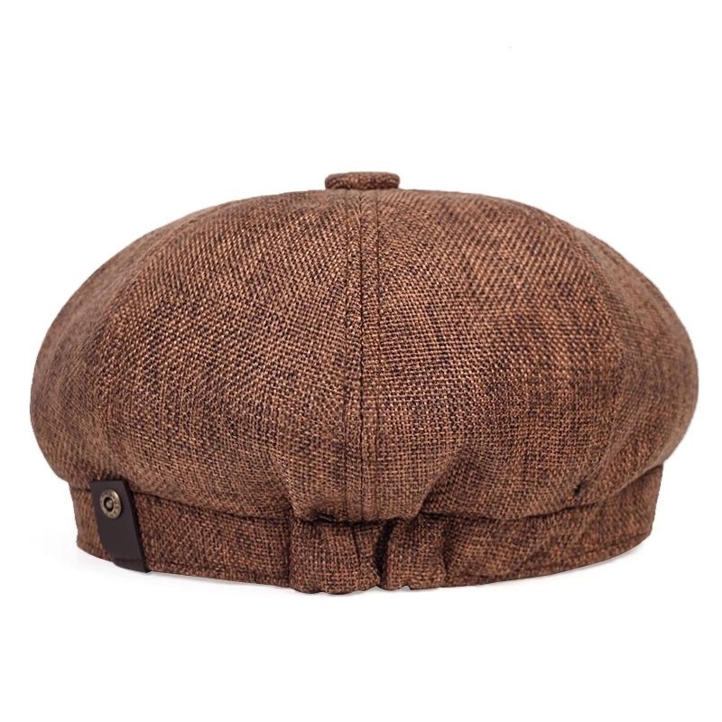 Men's Gatsby-Style Flat Beret Cap, Various Colors, Elegant Visual Texture