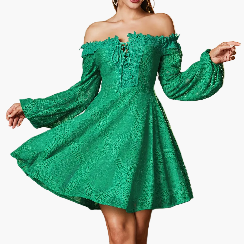 Abito elegante con spalle scoperte stile bohémien da donna – Serata, cocktail, primavera/estate