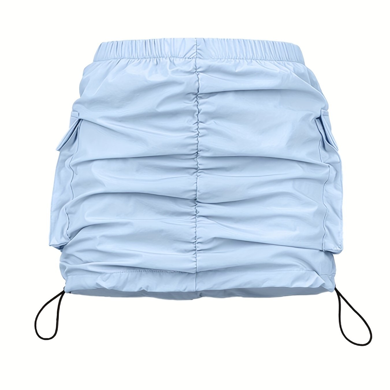 Jupe Mini Cargo Femme Style Urbain avec Fronces et Poches Utilitaires